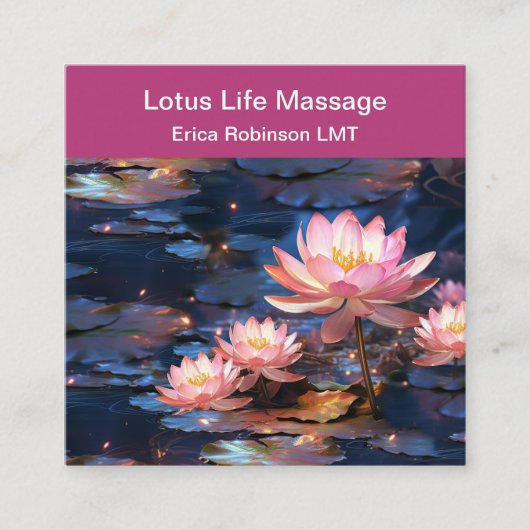 Massage Visitekaartjes met vergunning Lotus Flower (Voorkant)