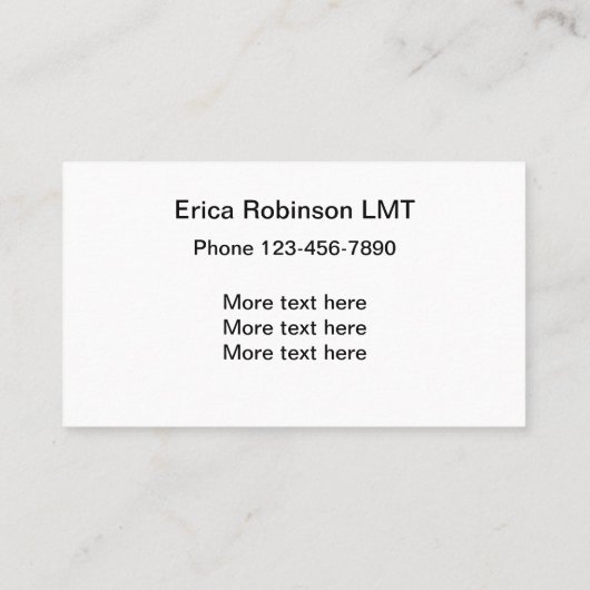 Massage Visitekaartjes Sjabloon (Achterkant)