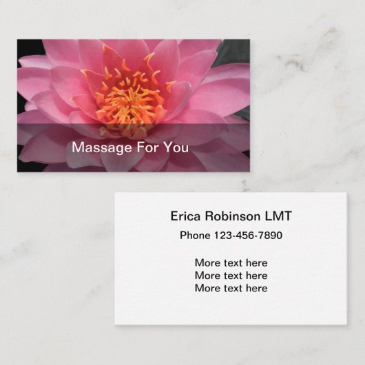 Massage Visitekaartjes Sjabloon (Voorkant / Achterkant)