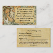 Massage: voorkeursclientkaart visitekaartje (Voorkant / Achterkant)