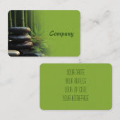 Massage Zen Stones Spa Wellness tranquility green Visitekaartje (Voorkant / Achterkant)