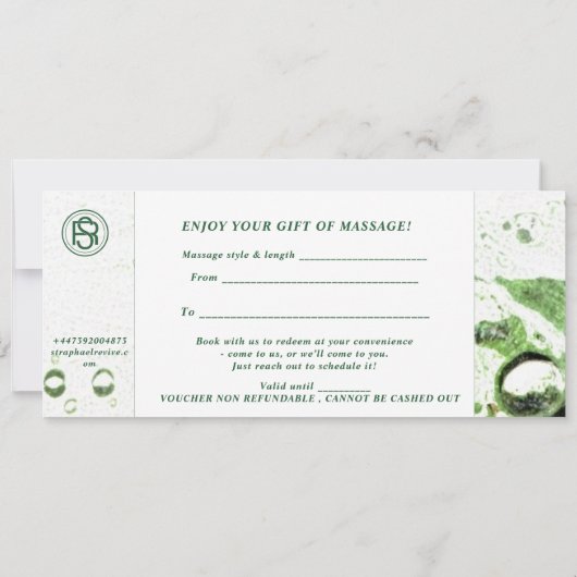 Massagebon Save The Date (Achterkant)