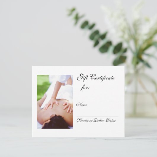 Massagecadeaubon (Staand voorkant)