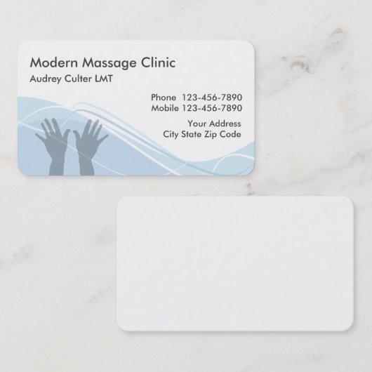 Massagediensten Moderne visitekaartjes (Voorkant / Achterkant)