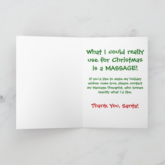 Massagefeestdag Feestdagen Kaart (Binnen)