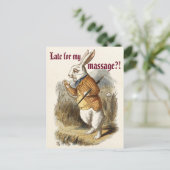 Massagemarketing voor Cute  White Rabbit Briefkaart (Staand voorkant)