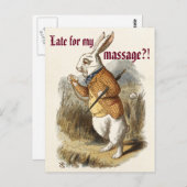 Massagemarketing voor Cute  White Rabbit Briefkaart (Voorkant / Achterkant)