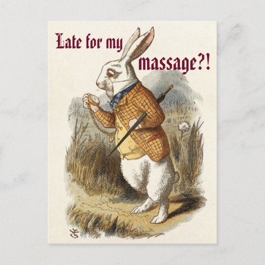 Massagemarketing voor Cute  White Rabbit Briefkaart (Voorkant)