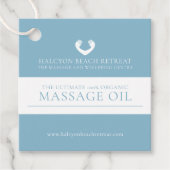 Massageolie schoonheidsproduct blauw barcode label (Voorkant)