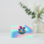 Massagepa Wellness Custom Logo Holographic Afsprakenkaartje (Staand voorkant)