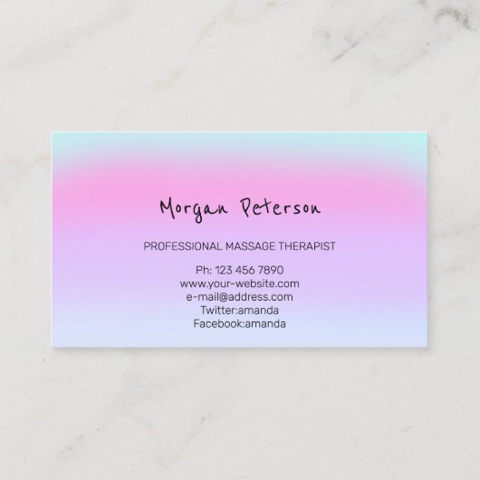 Massagepa Wellness Holographic Logo Vloersteen Afsprakenkaartje (Achterkant)