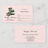 Massagepa Wellness Logo Vloeiend Roos Groen Afsprakenkaartje (Voorkant / Achterkant)