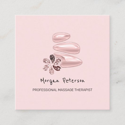 Massagepa Wellness Pink Logo Square Afsprakenkaartje (Voorkant)