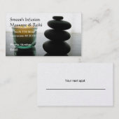 Massagepels en kaars afsprakenkaartje (Voorkant / Achterkant)