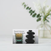 Massagepels en kaars afsprakenkaartje (Staand voorkant)