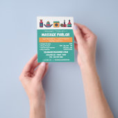 Massagepictogrammen, Massage Therapie, Massagesalo Flyer (Hand)