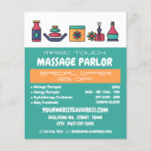 Massagepictogrammen, Massage Therapie, Massagesalo Flyer (Voorkant)