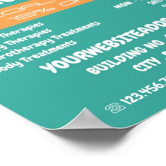 Massagepictogrammen, Massagetherapie, Massagesalon Poster (Hoek)