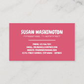 Massagepictogrammen, massagetherapist visitekaartje (Achterkant)