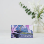 Massagepit Therapist zen stenen Visitekaartje (Staand voorkant)