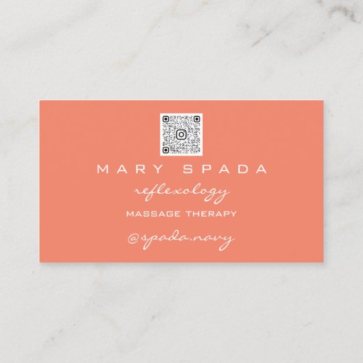 Massagereflexologie Glitter Hands Coral Gold QR Visitekaartje (Achterkant)