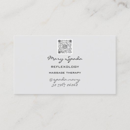 Massagereflexologie Glitter Hands Gold QRCode Gray Visitekaartje (Achterkant)