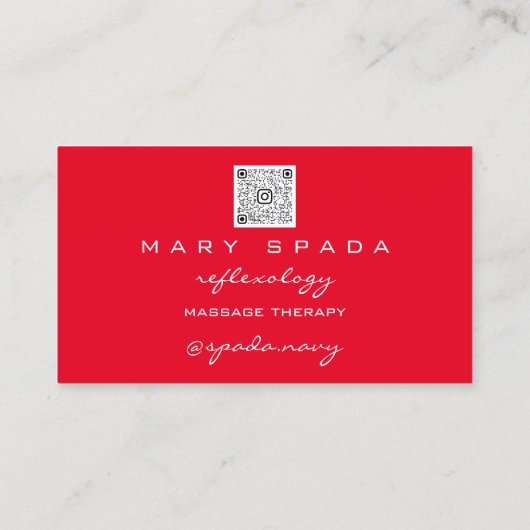 Massagereflexologie Glitter Hands Red Gold QR Visitekaartje (Achterkant)
