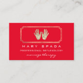 Massagereflexologie Glitter Hands Red Gold QR Visitekaartje (Voorkant)