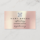 Massagereflexologie Glitter Hands Roos Gold QRCODE Visitekaartje (Achterkant)