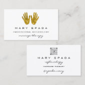 Massagereflexologie Glitter Hands WhiteGold QRCODE Visitekaartje (Voorkant / Achterkant)