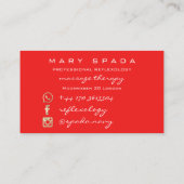 Massagereflexology Glitter Hands Reiki Red Gold Visitekaartje (Achterkant)