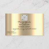 Massagereflexology Reiki Hands Faux Gold QR Blauwg Visitekaartje (Achterkant)
