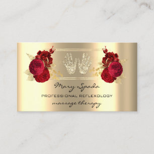 Massagereflexology Reiki Hands Frane Gold QR Code Visitekaartje