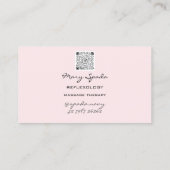 Massagereflexology Reiki Hands Gold QRCode Floral Visitekaartje (Achterkant)