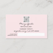 Massagereflexology Reiki Hands Gold QRCode Floral Visitekaartje (Achterkant)