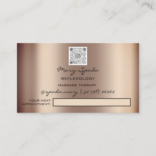 Massagereflexology Reiki Hands Roos Gold QR-code Visitekaartje (Achterkant)