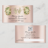 Massagereflexology Reiki Hands Roos Gold QR-code Visitekaartje (Voorkant / Achterkant)