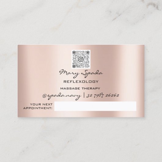 Massagereflexology Reiki Hands Roos Gold QR-code Visitekaartje (Achterkant)