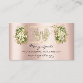 Massagereflexology Reiki Hands Roos Gold QR-code Visitekaartje (Voorkant)