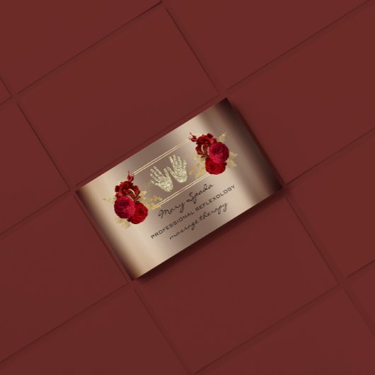 Massagereflexology Reiki Hands Roos Gold QR-code Visitekaartje
