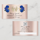 Massagereflexology Reiki Hands Roos Gold QR Royal Visitekaartje (Voorkant / Achterkant)
