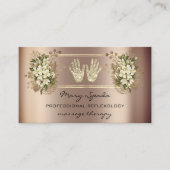Massagereflexology Reiki Hands Roos Gold QRFloral Visitekaartje (Voorkant)