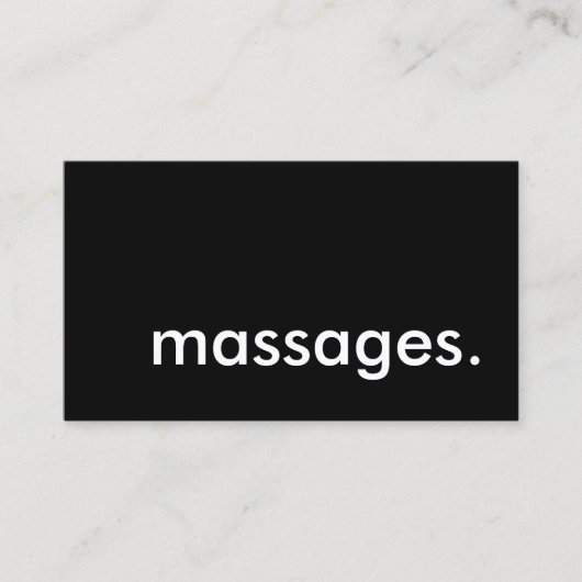 Massages. Loyaliteit Punch Card Klantenkaartje (Voorkant)