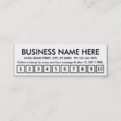 massages. trouwerekaart klantenkaartje (Achterkant)