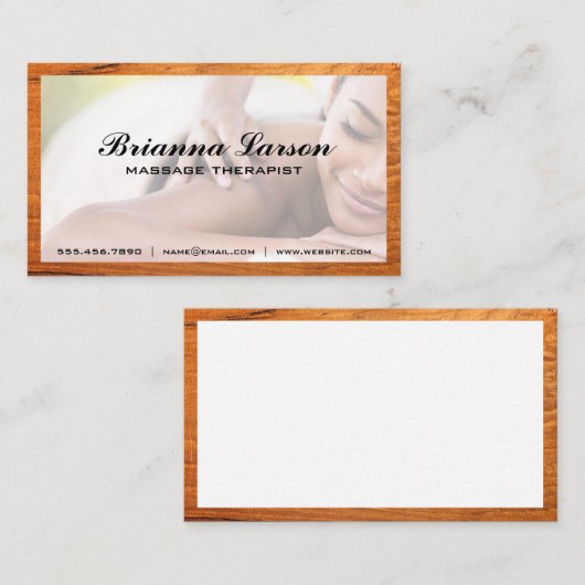 Massagesessie | Houtsim Visitekaartje (Voorkant / Achterkant)