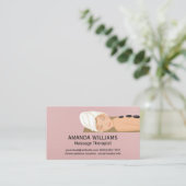 Massagesessie | Liggend vrouw | Hittestenen Visitekaartje (Staand voorkant)