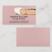 Massagesessie | Liggend vrouw | Hittestenen Visitekaartje (Voorkant / Achterkant)