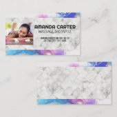 Massagesessie | WATERVERF | Marmer Visitekaartje (Voorkant / Achterkant)