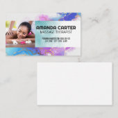 Massagesessie | WATERVERF Visitekaartje (Voorkant / Achterkant)