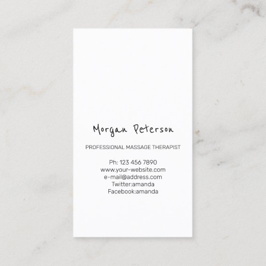 Massagespa Wellness Floral Stone Logo Roze Afsprakenkaartje (Achterkant)